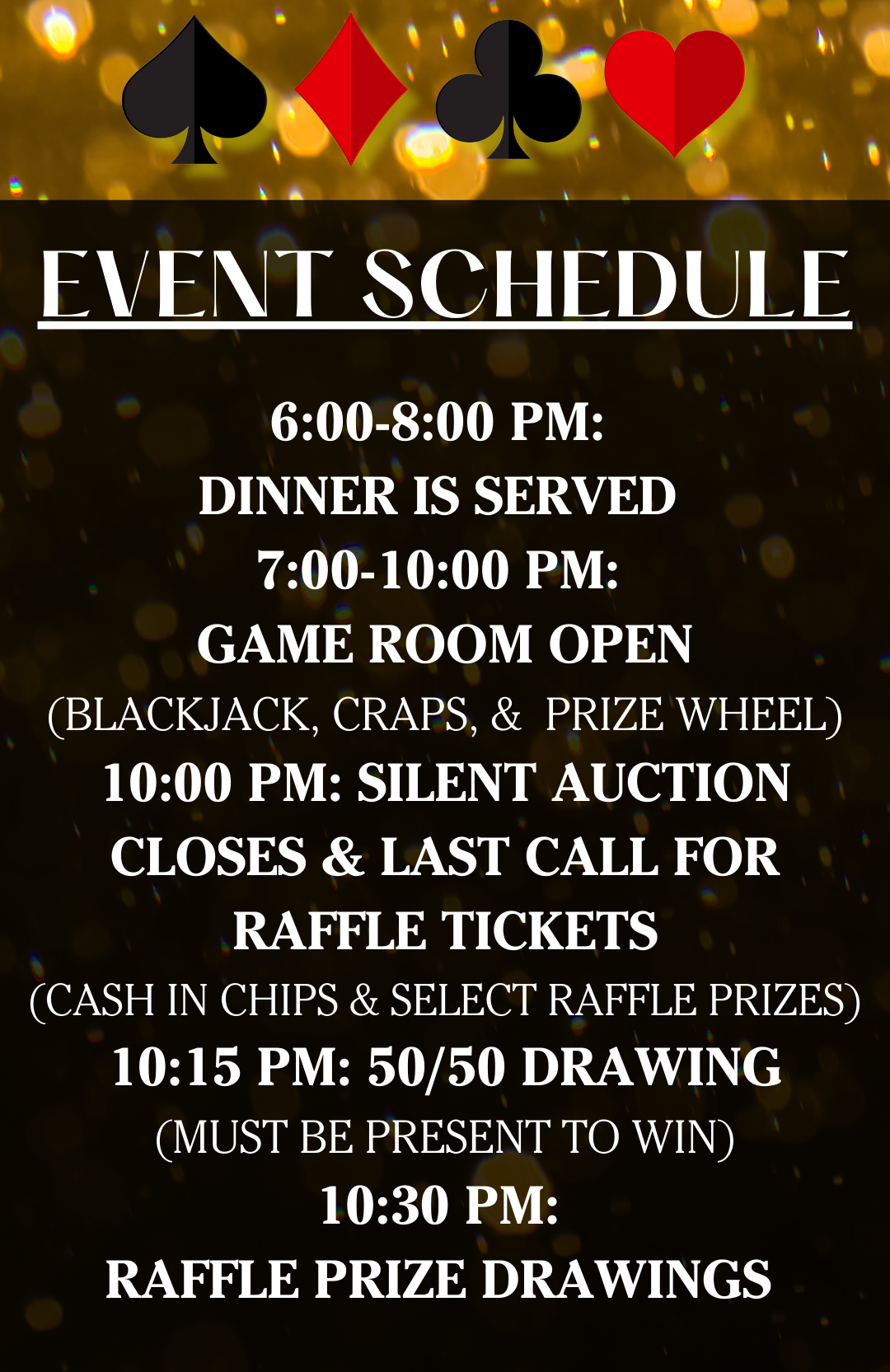 Casino Night 2025 schedule